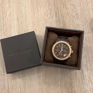 Michael kors watch chocolate and rose gold